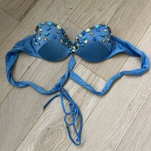 Victorias secret Blue Rhinestone Bikini Top